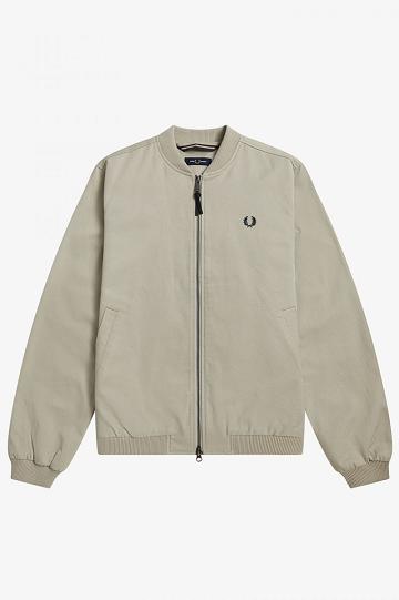 White Fred Perry Twill Bomber Men's Jackets | PH 1270ZUTG